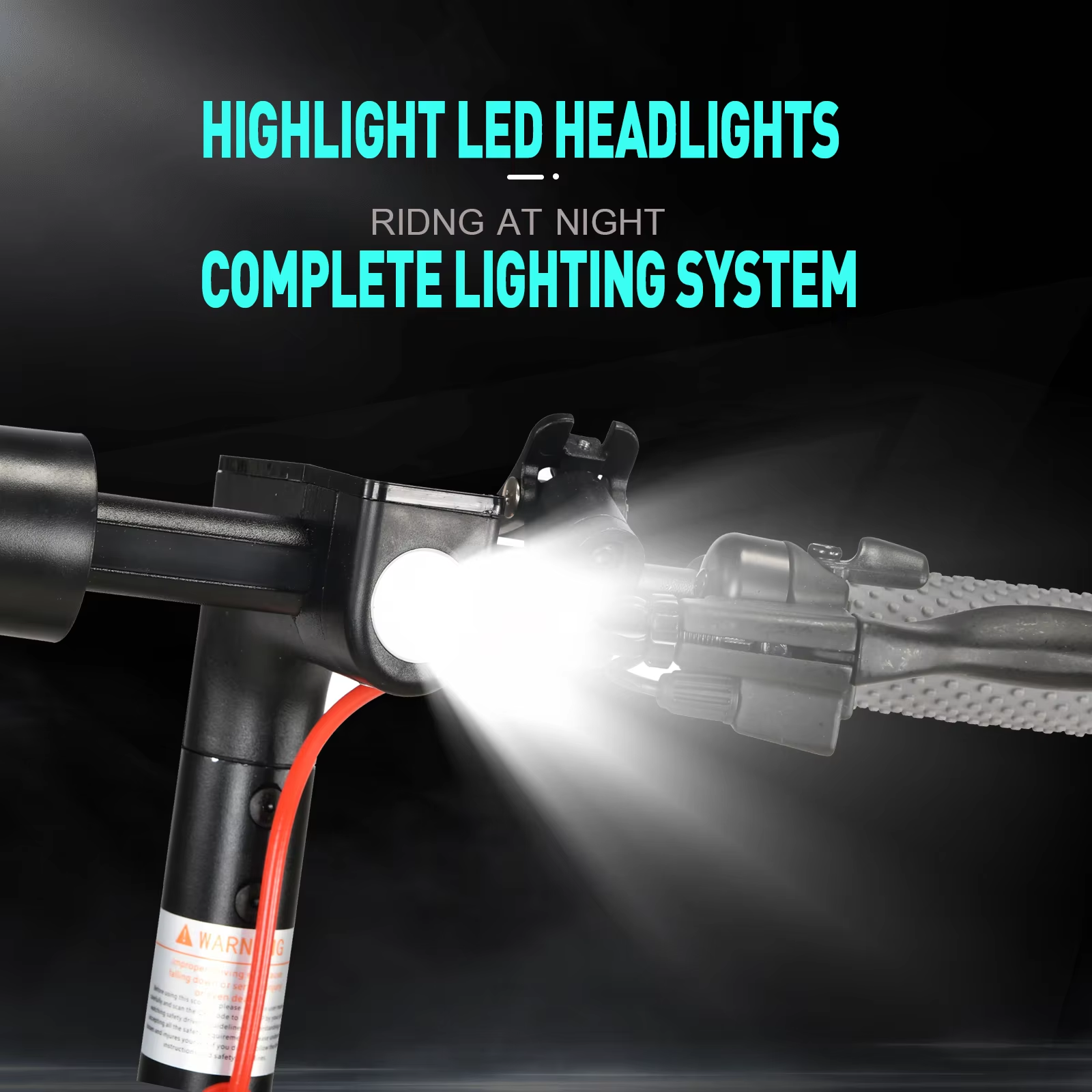 Highlight LED headlight with a complete lighting system for night riding